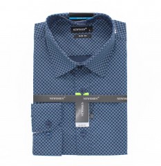             NM h.u slim elasztikus ing - Sötétkék mintás Slim, Smart fazon