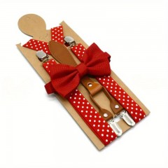                   Pöttyös nadrágtartó szett - Piros Férfi nadrágtartó