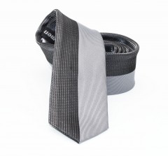                    NM slim szövött nyakkendő - Ezüst csíkos Aprómintás nyakkendő