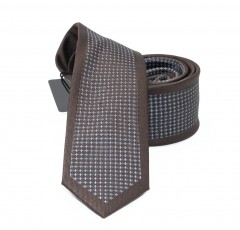                    NM slim szövött nyakkendő - Barna aprópöttyös 
