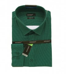             NM h.u slim elasztikus ing - Zöld aprómintás Slim, Smart fazon