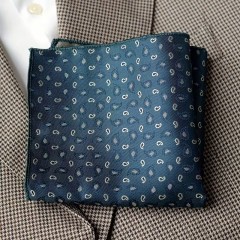                     Exkluzív díszzsebkendő - Kék mintás Diszzsebkendő