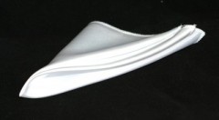                                              Krawat szatén díszzsebkendő - Fehér 