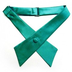  Szatén unisex kereszt nyakkendő - Zöld Francia, Ascot, Különlegesség
